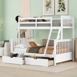 Twin Over Full Bunk Bed With Ladders And Two Storage Drawers-ModernLuxe 25 Twin Over Full Bunk Bed With Ladders And Two Storage Drawers-ModernLuxe -Barbie Store GUEST 006c0e0a 4bd0 4ed0 a633 73c8e3618acb