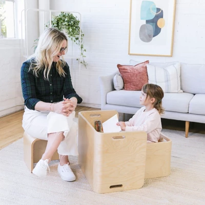 ECR4Kids Premium Bentwood Multipurpose Table And Chair Set, Kids Furniture, Natural, 3-Piece 5 ECR4Kids Premium Bentwood Multipurpose Table And Chair Set, Kids Furniture, Natural, 3-Piece - Image 3