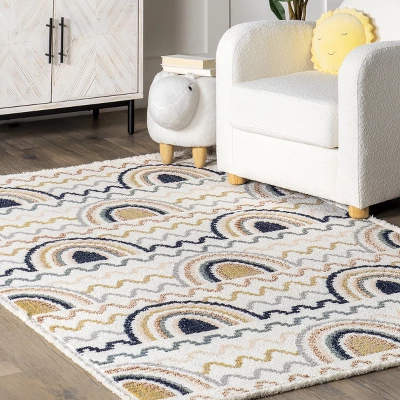 Kaarina Multi Rainbow Kids Fringe Area Rug 10 Kaarina Multi Rainbow Kids Fringe Area Rug - Image 8