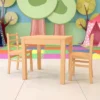 Emma And Oliver Kids Natural Solid Wood Table And Chair Set For Classroom, Playroom, Kitchen -Barbie Store GUEST 00b3d973 99e4 4328 a16a f5617c569b8b