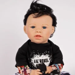 Paradise Galleries Reborn Toddler Boy Doll Lil' Rebel, 21 Inch With Black Rooted Hair And Blue Eyes, Made In GentleTouch Vinyl 14 Paradise Galleries Reborn Toddler Boy Doll Lil' Rebel, 21 Inch With Black Rooted Hair And Blue Eyes, Made In GentleTouch Vinyl -Barbie Store GUEST 0130067a 2aa4 4dba badb e8f59ed83588