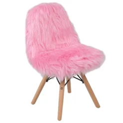 Emma And Oliver Kids Shaggy Dog Accent Chair - Desk Chair - Playroom Chair -Barbie Store GUEST 01c1c8de 0290 4400 a243 8929c27ea664