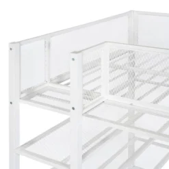 Metal Twin Size Loft Bed With 4 Shelves And Storage - ModernLuxe -Barbie Store GUEST 04402731 effe 46d7 b645 6b617fae261e