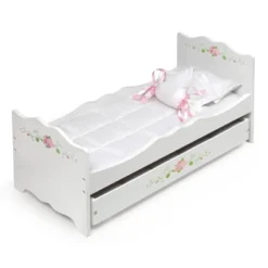 Badger Basket White Rose Doll Bed With Trundle -Barbie Store GUEST 04f2adbf 0cd2 4e7c af51 2a9d45ef96bd