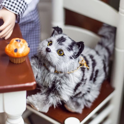 The Queen's Treasures 18 Inch Doll Pet Realistic Grey Striped Kitty Cat 6 The Queen's Treasures 18 Inch Doll Pet Realistic Grey Striped Kitty Cat - Image 4