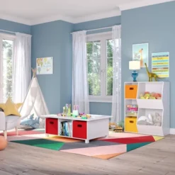 RiverRidge Home Kids' 6 Cubby Storage Activity Table With 2 Bins - RiverRidge -Barbie Store GUEST 08eba72a 78da 422a b78f 95ef245dbcba