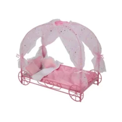 Badger Basket Royal Carriage Metal Doll Bed With Canopy Bedding And LED Lights - Pink/White/Stars -Barbie Store GUEST 096dc298 c0c2 4a87 83c3 ddd118c8d314