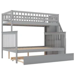Twin Over Full Bunk Bed With Trundle Bed And Staircase-ModernLuxe 15 Twin Over Full Bunk Bed With Trundle Bed And Staircase-ModernLuxe -Barbie Store GUEST 096f6800 01ff 4092 b7e9 a8d745017e93
