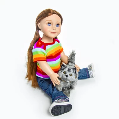 The Queen's Treasures 18 Inch Doll Pet Realistic Grey Striped Kitty Cat 8 The Queen's Treasures 18 Inch Doll Pet Realistic Grey Striped Kitty Cat - Image 6