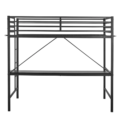 Flash Furniture Jake Metal Loft Bed Frame With Desk, Protective Guard Rails And Ladder For Kids, Teens And Adults 12 Flash Furniture Jake Metal Loft Bed Frame With Desk, Protective Guard Rails And Ladder For Kids, Teens And Adults - Image 10