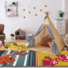 Dinoventure Dinosaurs Non-Slip Kids Playroom Decor Washable Indoor Area Rug By Blue Nile Mills -Barbie Store GUEST 0fa21737 11ea 4b1c bbb4 dbf4b3df7379