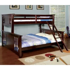 HOMES: Inside + Out Twin XL Over Queen Kids' Lea Bunk Bed Dark Walnut - IoHOMES -Barbie Store GUEST 117ac477 5ca8 499e bf2e fe03354b2a33