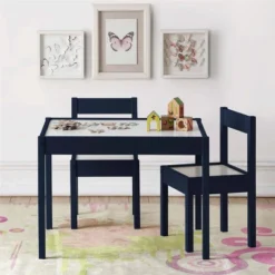 3pc Annya Kiddy Table Set Navy/White - Room & Joy -Barbie Store GUEST 14507cb0 a395 43e1 a74c 66eefe723635