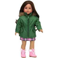Sophia’s Complete Fall Outfit With Dress, Parka, & Booties For 18” Dolls, Pink/Green -Barbie Store GUEST 1680c0c5 942e 4f63 93ff 50129bb7400f