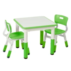 ECR4Kids Square Resin Dry-Erase Adjustable Activity Table With 2 Chairs (3-Piece Set) -Barbie Store GUEST 1738580c 9a53 4444 acb7 6400907754d4