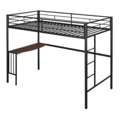 Twin Size Metal Loft Bed With Desk, Ladder And Railing - ModernLuxe -Barbie Store GUEST 18897e9f bd69 4c6d ae1b 35969e18b46d