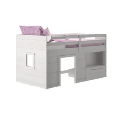 Max & Lily Loft Bed Twin Size Solid Wood Platform Bed Frame For Kids With Storage Drawer -Barbie Store GUEST 1c153732 fd29 4970 9e81 21d863dc6489