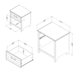 Ulysses 1-Drawer Nightstand Winter Oak - South Shore -Barbie Store GUEST 1d5cd4b2 dcbd 4caa 866a 84da6f7a892c