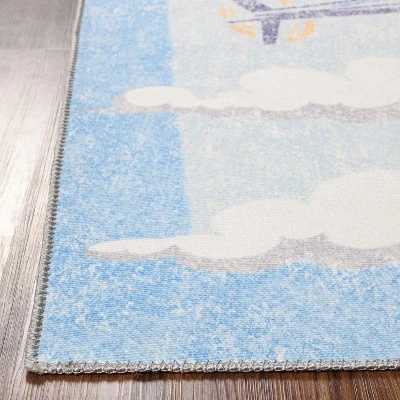 World Traveler Playful Helicopter Kids Playroom Indoor Area Rug By Blue Nile Mills 4 World Traveler Playful Helicopter Kids Playroom Indoor Area Rug By Blue Nile Mills - Image 2