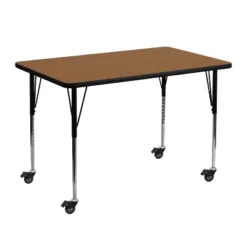 Flash Furniture Mobile 30''W X 48''L Rectangular Thermal Laminate Activity Table - Standard Height Adjustable Legs -Barbie Store GUEST 1e7a708c e0c6 4934 9999 26034af487b6