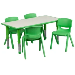 Emma And Oliver 23.625"W X 47.25"L Rectangular Plastic Height Adjustable Activity Table Set With 4 Chairs 22 Emma And Oliver 23.625"W X 47.25"L Rectangular Plastic Height Adjustable Activity Table Set With 4 Chairs -Barbie Store GUEST 1e970c6c 7142 4809 bdf3 074073536da7 1
