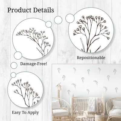 Floral Stems Wall Decor - Decalcomania 4 Floral Stems Wall Decor - Decalcomania - Image 2