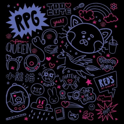 Junior's Turning Red Doodle Collage T-Shirt 3 Junior's Turning Red Doodle Collage T-Shirt