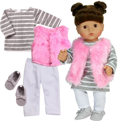 Sophia’s 4 Piece Winter Outfit With Shoes Set For 15'' Dolls, Pink/Gray 3 Sophia’s 4 Piece Winter Outfit With Shoes Set For 15'' Dolls, Pink/Gray