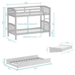 Glenwillow Home Arca Solid Wood Twin Over Twin Bunk Bed -Barbie Store GUEST 2419c94b f5a5 4737 9b1c 6ce5cb2d5706