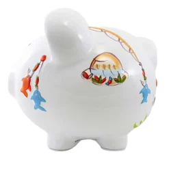 Bank Gone Fishing Pig Bank - One Bank 7.75 Inches - Net Rod Reel Save - 36870 - Ceramic - Multicolored -Barbie Store GUEST 24579426 bdc6 4f53 ae5d 7649face7157