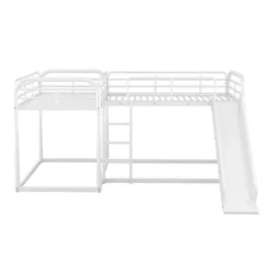 Full And Twin Size L-Shaped Metal Bunk Bed With Slide And Ladder-ModernLuxe 15 Full And Twin Size L-Shaped Metal Bunk Bed With Slide And Ladder-ModernLuxe -Barbie Store GUEST 25cc18e8 dd21 4988 9a3d 44cc21e38fd1