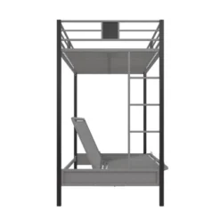 Twin Over Futon Maxence Metal Bunk Bed Silver/Black - Room & Joy -Barbie Store GUEST 2acbb000 e93e 4a17 a72c 5893f0c0352a