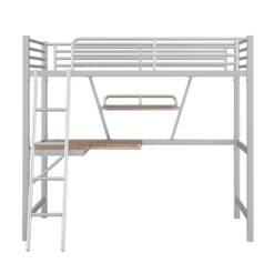 Twin Size Loft Metal Bed With Desk And Shelves - ModernLuxe -Barbie Store GUEST 2dd3fa3d ee33 43cf b746 affda4466a56