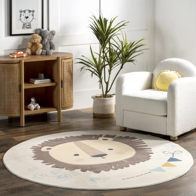 NuLOOM Ellia Cheerful Lion Machine Washable Kids Area Rug 3 NuLOOM Ellia Cheerful Lion Machine Washable Kids Area Rug