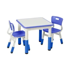 ECR4Kids Square Resin Dry-Erase Adjustable Activity Table With 2 Chairs (3-Piece Set) -Barbie Store GUEST 31bc0665 9f69 449d ab83 7f9c64b8d2ff