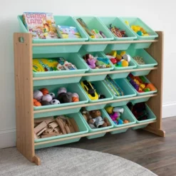 Toy Organizer With 16 Storage Bins Natural/Mint - Humble Crew 9 Toy Organizer With 16 Storage Bins Natural/Mint - Humble Crew -Barbie Store GUEST 33742ddc 3da9 4bde 96ed f83db271ac0c