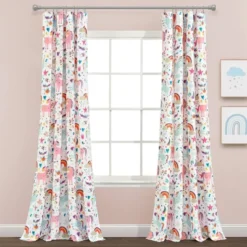 84"x52" Set Of 2 Unicorn Heart Window Curtain Panels - Lush Décor -Barbie Store GUEST 340f3724 ea15 4249 8604 edf344482ae7