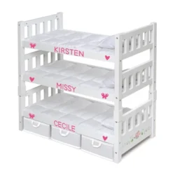Badger Basket 1-2-3 Convertible Doll Bunk Bed With Bedding And Baskets - White Rose 15 Badger Basket 1-2-3 Convertible Doll Bunk Bed With Bedding And Baskets - White Rose -Barbie Store GUEST 343bd154 7363 4926 99ed 5e5ffc61ae4a