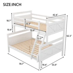 Twin Over Full Bunk Bed With Ladder And Safety Guardrail-ModernLuxe -Barbie Store GUEST 34734494 1d79 4128 9da8 dc324b4ef01f