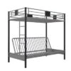 Twin Over Futon Maxence Metal Bunk Bed Silver/Black - Room & Joy -Barbie Store GUEST 380876f3 19e7 490f a7fc a0f2ddea8f8e