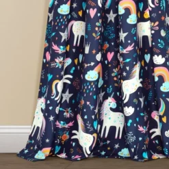 84"x52" Set Of 2 Unicorn Heart Window Curtain Panels - Lush Décor -Barbie Store GUEST 382cb9a2 d17d 4946 a194 c5cfcec38629