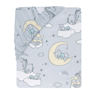 Lambs & Ivy Disney Baby Cozy Friends Winnie The Pooh Fitted Crib Sheet - Gray 4 Lambs & Ivy Disney Baby Cozy Friends Winnie The Pooh Fitted Crib Sheet - Gray - Image 2