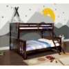 HOMES: Inside + Out Twin XL Over Queen Kids' Lea Bunk Bed Dark Walnut - IoHOMES