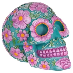 Northlight 7.75" Blue And Pink Day Of The Dead Skull Coin Bank -Barbie Store GUEST 3981b4e1 0f9a 43b6 b5f1 748539e9401d