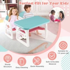 Costway 3-Piece Kids Table And Chair Set Toddler Activity Study Desk With Building Blocks -Barbie Store GUEST 3bbf26db f77d 4fb7 91f3 ccfbdbe6825c