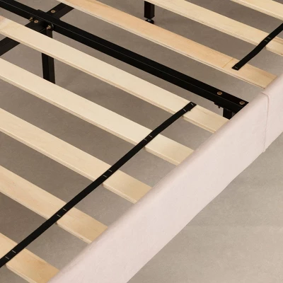 Maliza Upholstered Complete Platform Bed Pale Pink - South Shore 5 Maliza Upholstered Complete Platform Bed Pale Pink - South Shore - Image 3