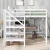 Full Size Loft Bed With Staircase And Safety Guardrails Gray/White-ModernLuxe -Barbie Store GUEST 3d38234a 1351 4af1 8078 c51927995605