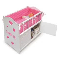 Badger Basket Storage Doll Crib With Bedding And Free Personalization Kit - White -Barbie Store GUEST 455345ef 2dc3 4273 a4ed 752914195862