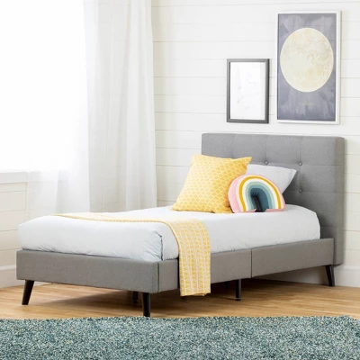Twin Fusion Complete Upholstered Bed Medium Gray - South Shore 4 Twin Fusion Complete Upholstered Bed Medium Gray - South Shore - Image 2