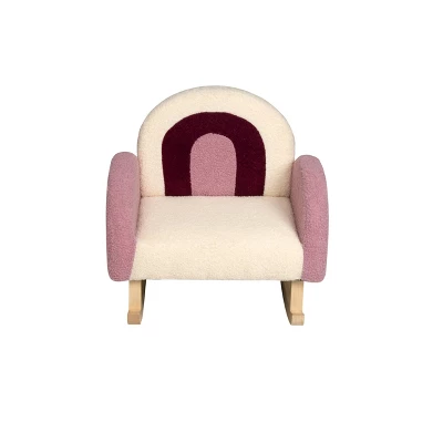 Upholstered Rocking Chair Purple/White - Gift Mark 5 Upholstered Rocking Chair Purple/White - Gift Mark - Image 3
